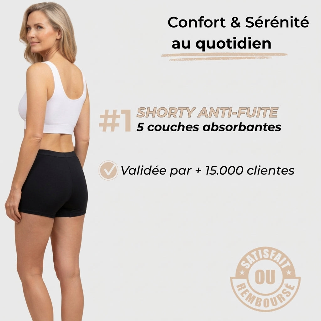 Sérénité Fit™ – Shorty anti-fuite discret et confortable
